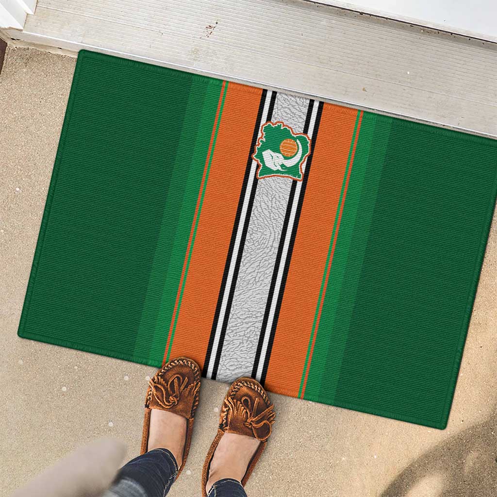 Ivory Coast National Football Rubber Doormat Les Elephants-Striped Sport Style - Wonder Print Shop