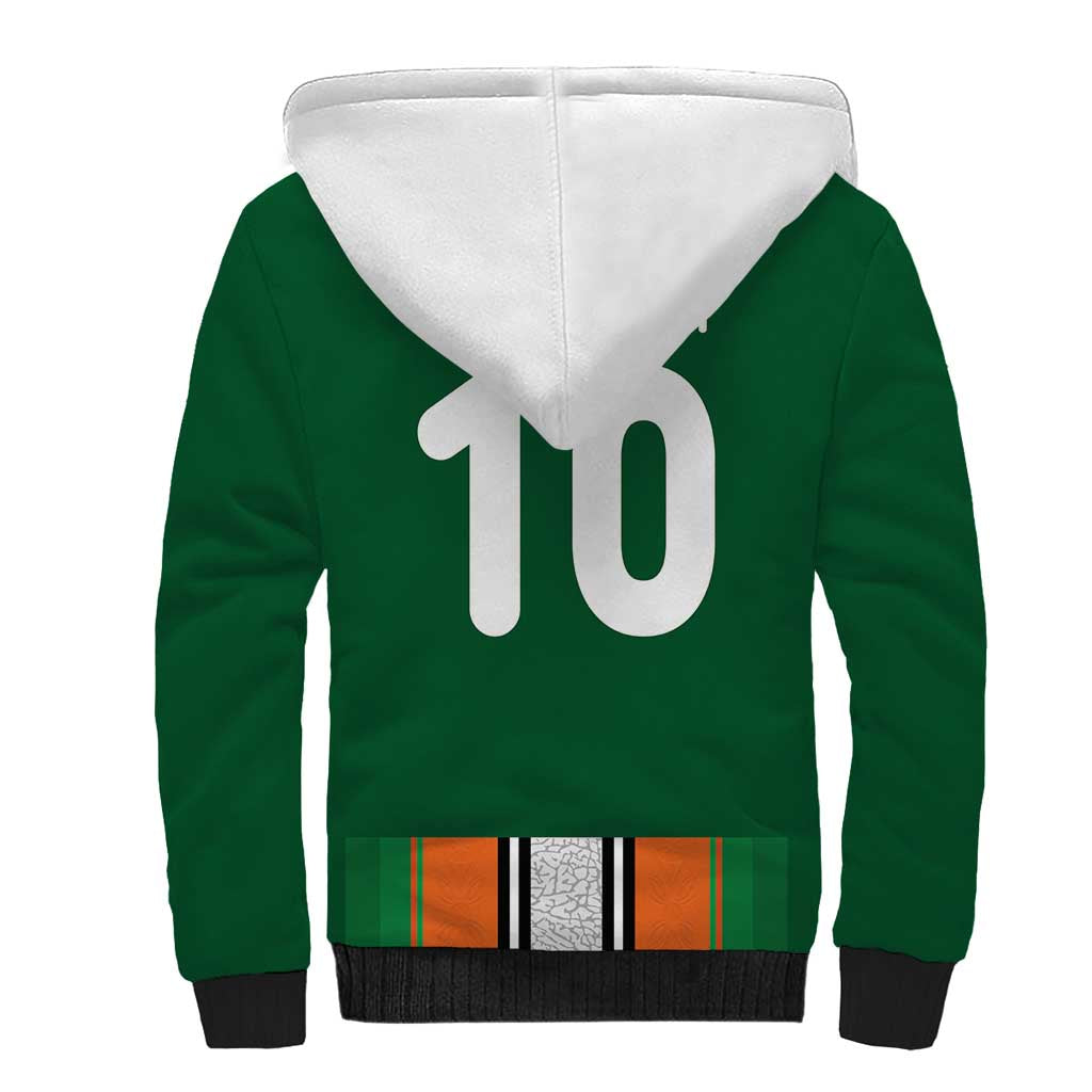 Custom Ivory Coast National Football Sherpa Hoodie Les Elephants-Striped Sport Style - Wonder Print Shop