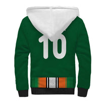 Custom Ivory Coast National Football Sherpa Hoodie Les Elephants-Striped Sport Style - Wonder Print Shop