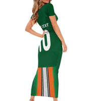 Custom Ivory Coast National Football Short Sleeve Bodycon Dress Les Elephants-Striped Sport Style - Wonder Print Shop