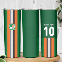 Custom Ivory Coast National Football Skinny Tumbler Les Elephants-Striped Sport Style - Wonder Print Shop