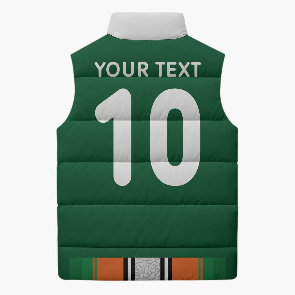 Custom Ivory Coast National Football Sleeveless Puffer Jacket Les Elephants-Striped Sport Style - Wonder Print Shop