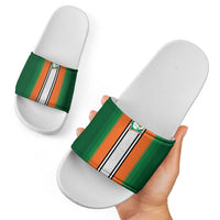 Ivory Coast National Football Slide Sandals Les Elephants-Striped Sport Style - Wonder Print Shop