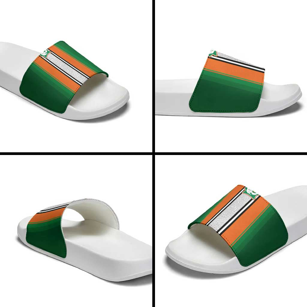 Ivory Coast National Football Slide Sandals Les Elephants-Striped Sport Style - Wonder Print Shop