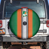 Ivory Coast National Football Spare Tire Cover Les Elephants-Striped Sport Style - Wonder Print Shop