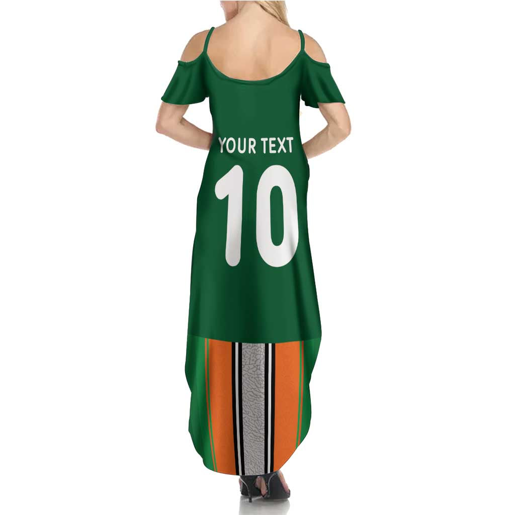 Custom Ivory Coast National Football Summer Maxi Dress Les Elephants-Striped Sport Style - Wonder Print Shop