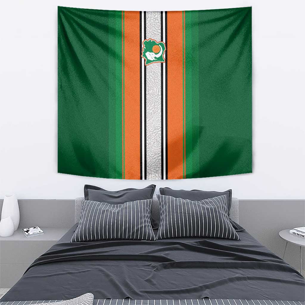 Ivory Coast National Football Tapestry Les Elephants-Striped Sport Style - Wonder Print Shop