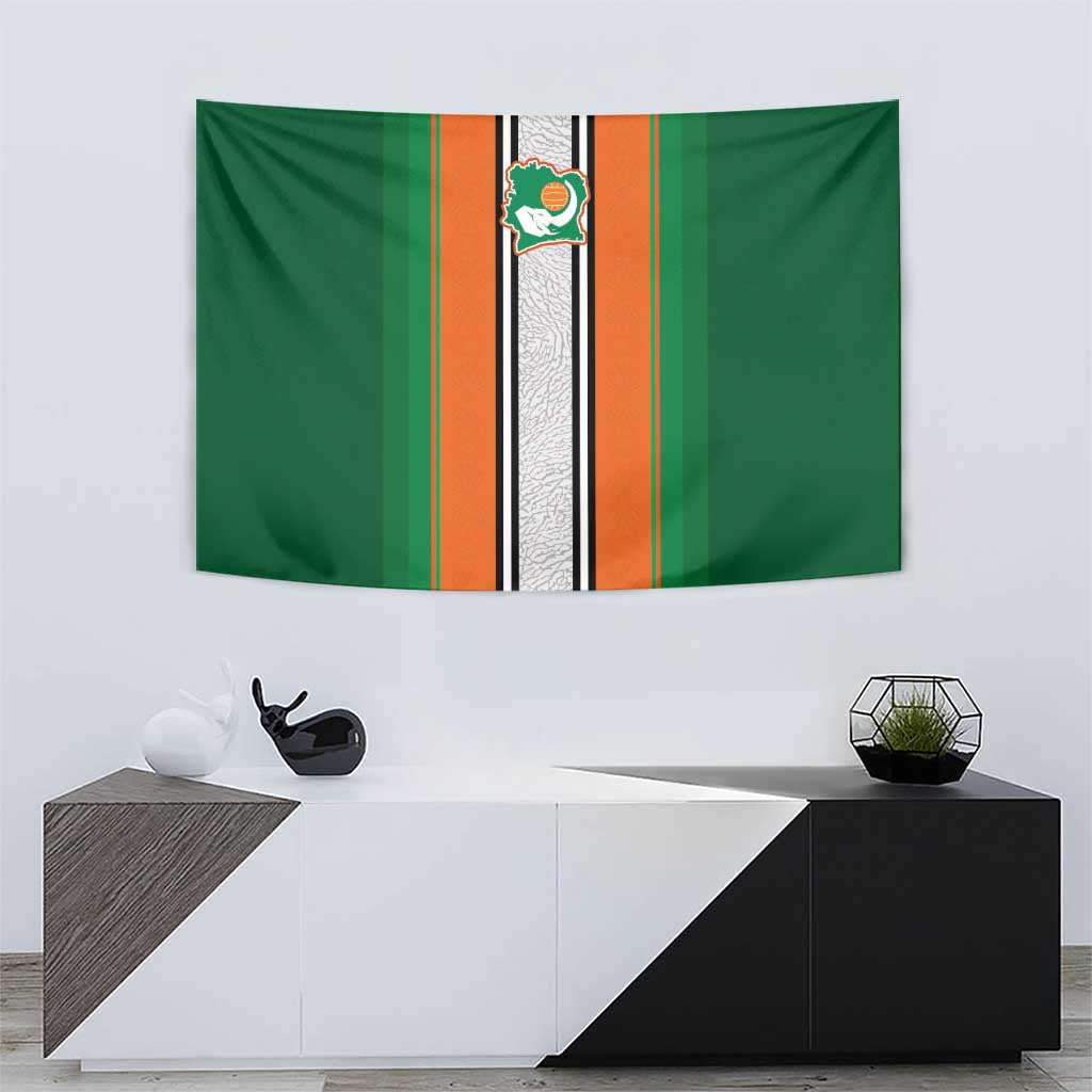 Ivory Coast National Football Tapestry Les Elephants-Striped Sport Style - Wonder Print Shop