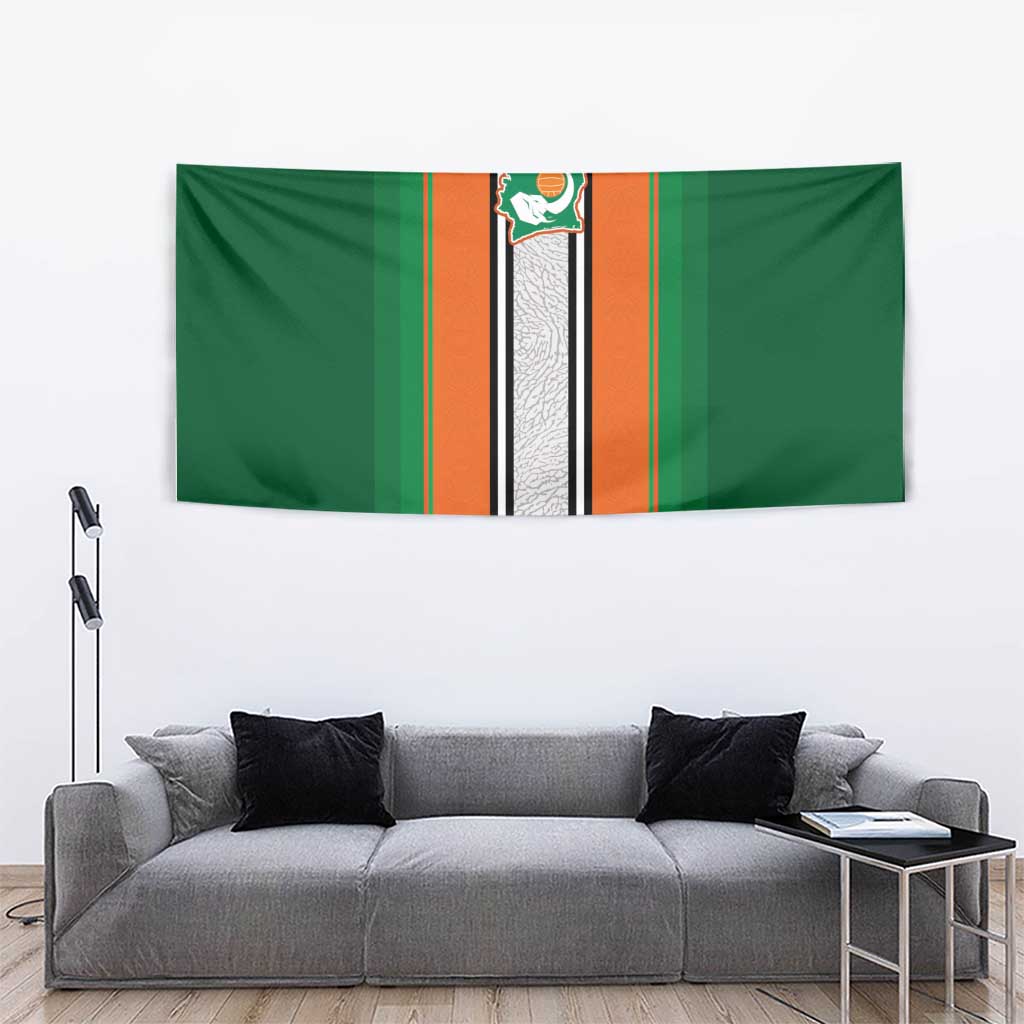 Ivory Coast National Football Tapestry Les Elephants-Striped Sport Style - Wonder Print Shop