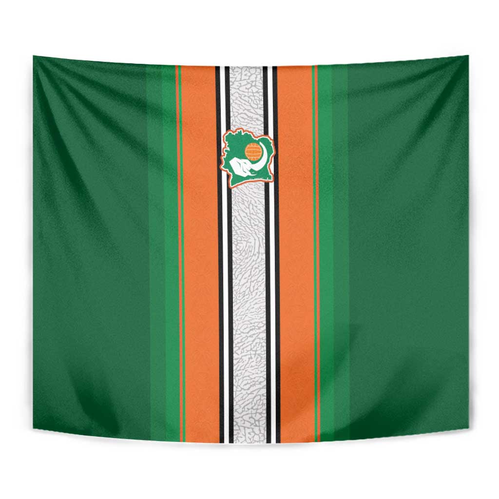 Ivory Coast National Football Tapestry Les Elephants-Striped Sport Style - Wonder Print Shop