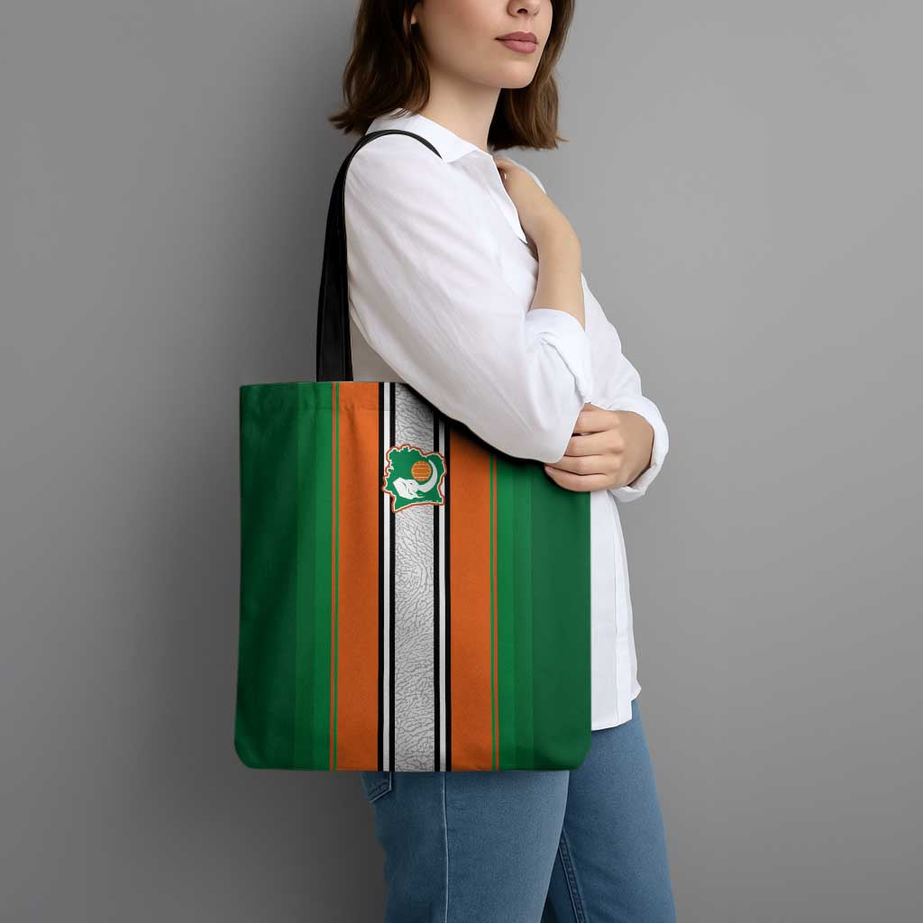 Ivory Coast National Football Tote Bag Les Elephants-Striped Sport Style - Wonder Print Shop