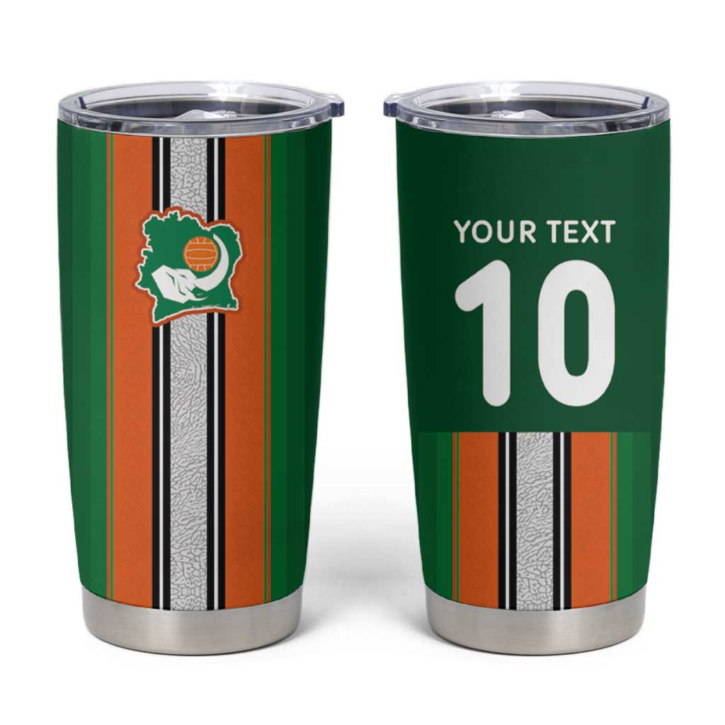 Custom Ivory Coast National Football Tumbler Cup Les Elephants-Striped Sport Style - Wonder Print Shop