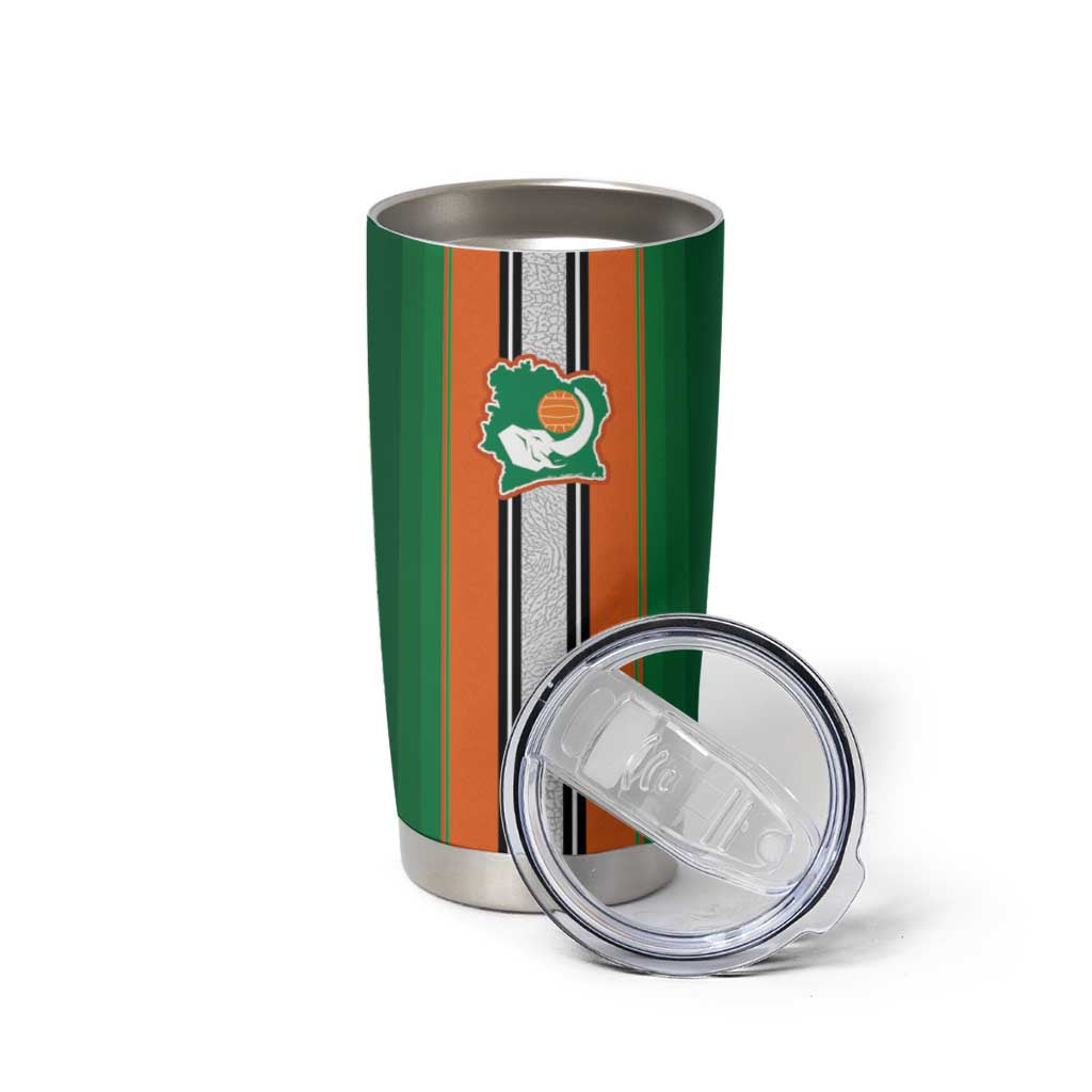 Custom Ivory Coast National Football Tumbler Cup Les Elephants-Striped Sport Style - Wonder Print Shop