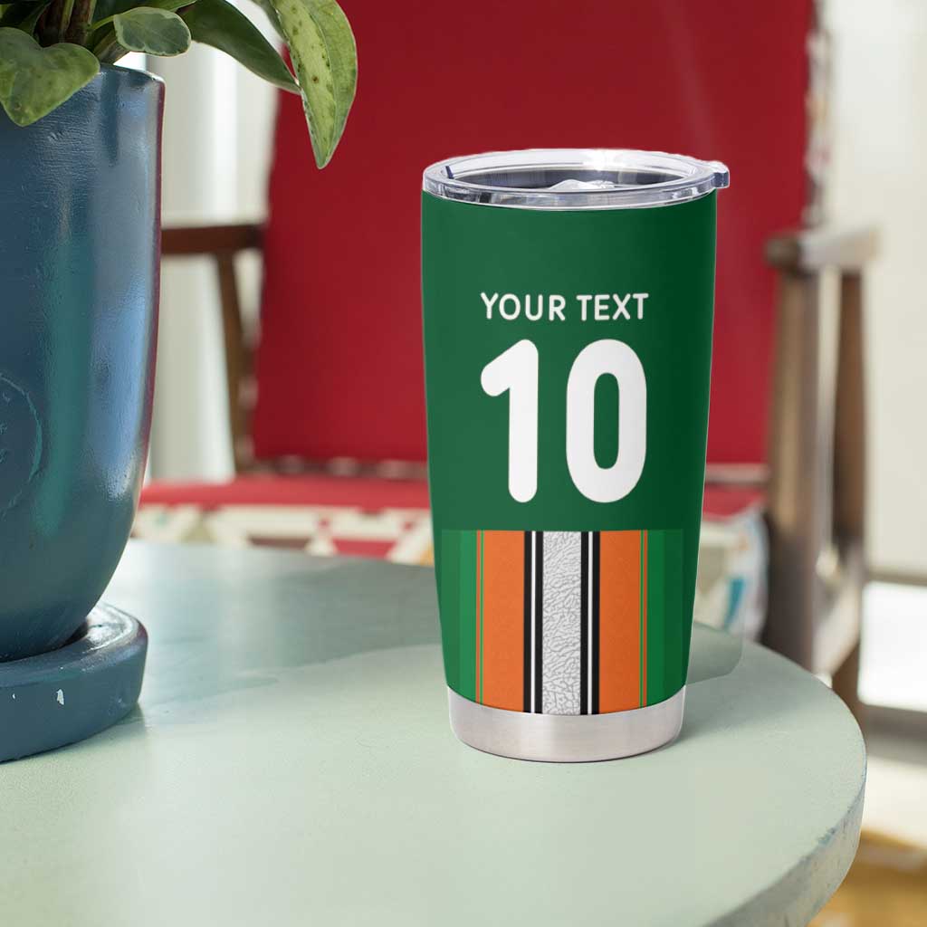 Custom Ivory Coast National Football Tumbler Cup Les Elephants-Striped Sport Style - Wonder Print Shop