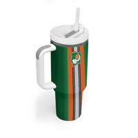 Custom Ivory Coast National Football Tumbler With Handle Les Elephants-Striped Sport Style - Wonder Print Shop