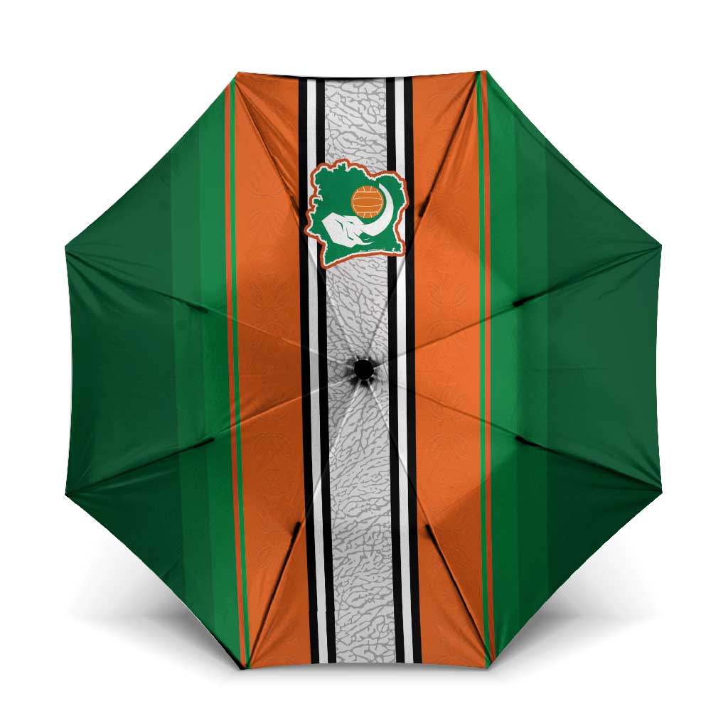 Ivory Coast National Football Umbrella Les Elephants-Striped Sport Style - Wonder Print Shop
