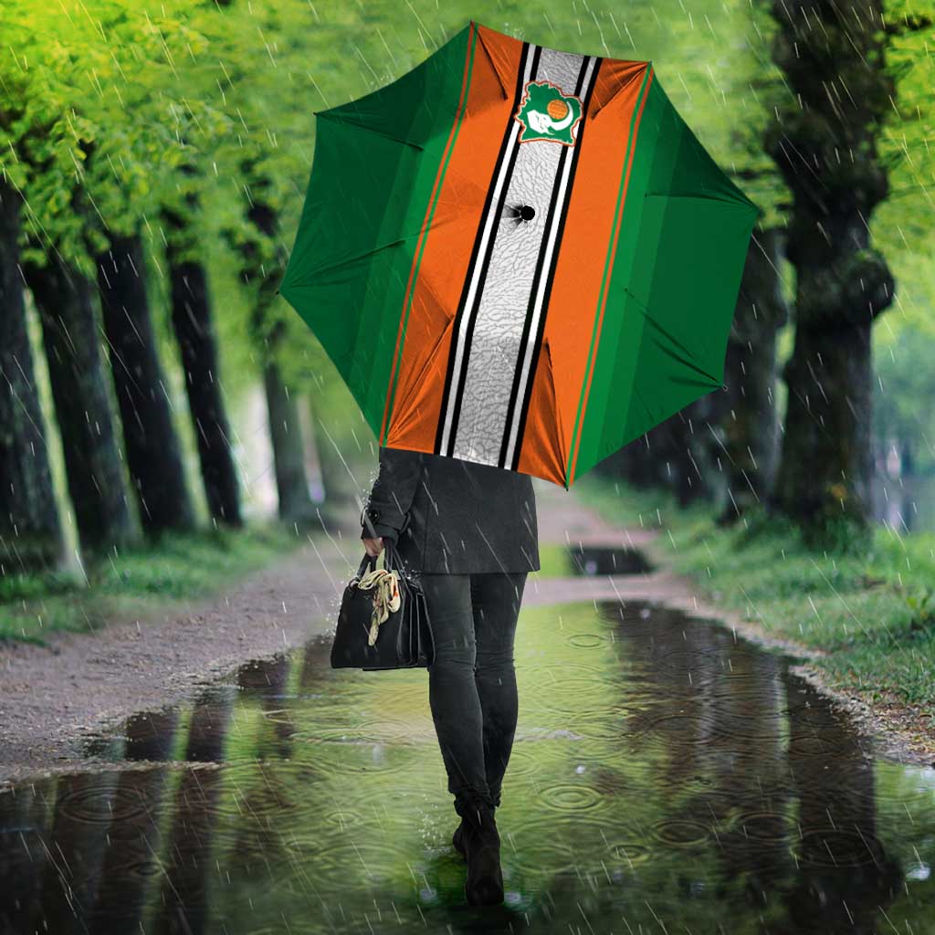 Ivory Coast National Football Umbrella Les Elephants-Striped Sport Style - Wonder Print Shop