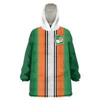 Custom Ivory Coast National Football Wearable Blanket Hoodie Les Elephants-Striped Sport Style - Wonder Print Shop