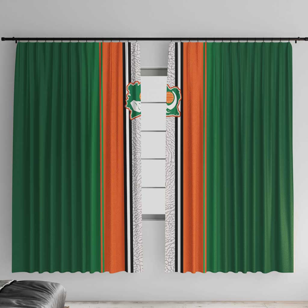 Ivory Coast National Football Window Curtain Les Elephants-Striped Sport Style - Wonder Print Shop