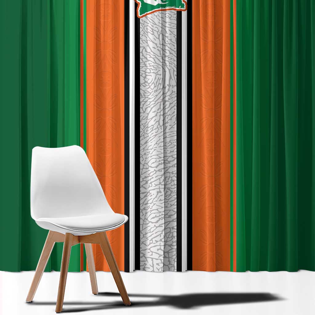 Ivory Coast National Football Window Curtain Les Elephants-Striped Sport Style - Wonder Print Shop