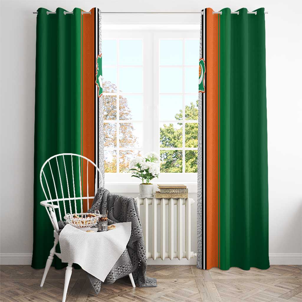 Ivory Coast National Football Window Curtain Les Elephants-Striped Sport Style - Wonder Print Shop