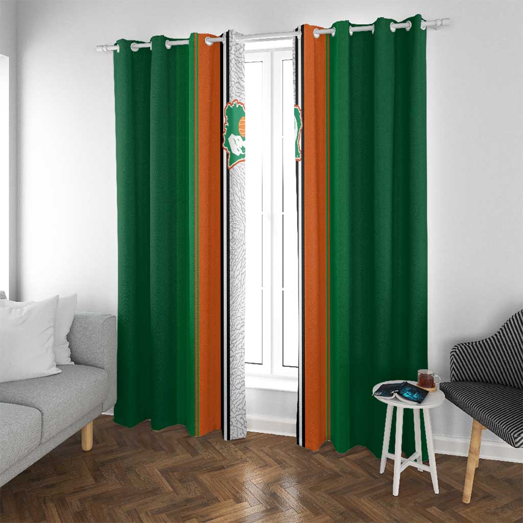 Ivory Coast National Football Window Curtain Les Elephants-Striped Sport Style - Wonder Print Shop