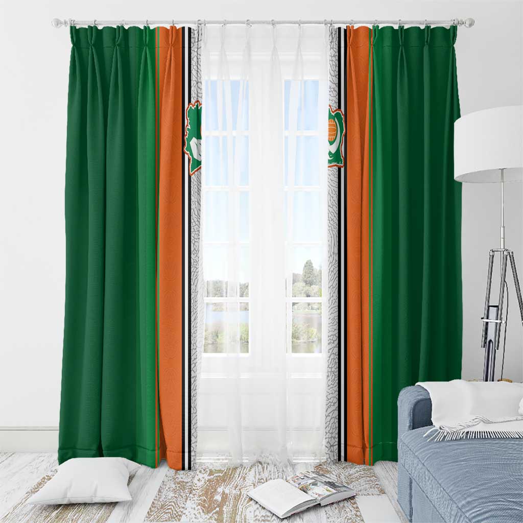 Ivory Coast National Football Window Curtain Les Elephants-Striped Sport Style - Wonder Print Shop