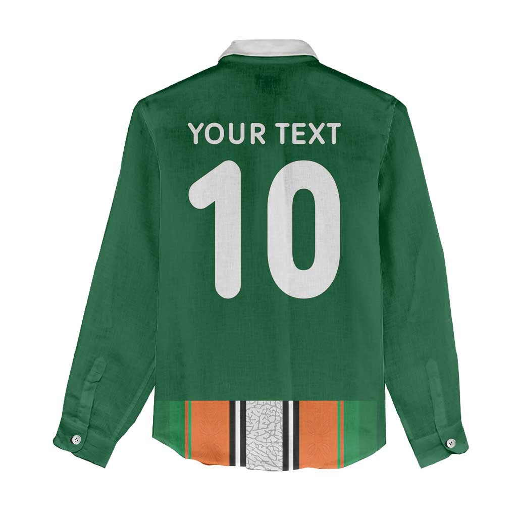 Custom Ivory Coast National Football Women Casual Shirt Les Elephants-Striped Sport Style - Wonder Print Shop