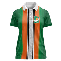 Custom Ivory Coast National Football Women Polo Shirt Les Elephants-Striped Sport Style - Wonder Print Shop