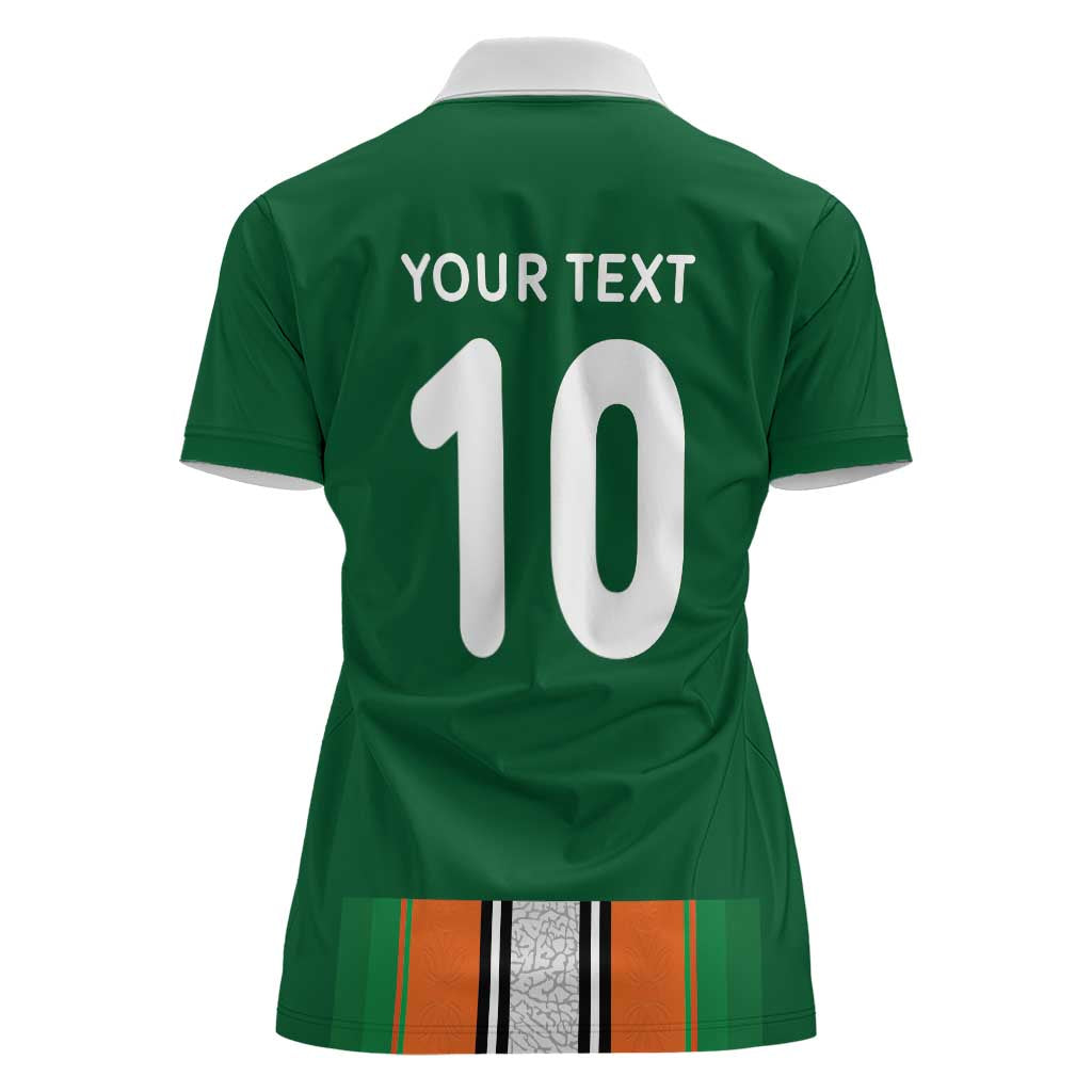 Custom Ivory Coast National Football Women Polo Shirt Les Elephants-Striped Sport Style - Wonder Print Shop