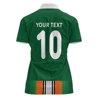 Custom Ivory Coast National Football Women Polo Shirt Les Elephants-Striped Sport Style - Wonder Print Shop