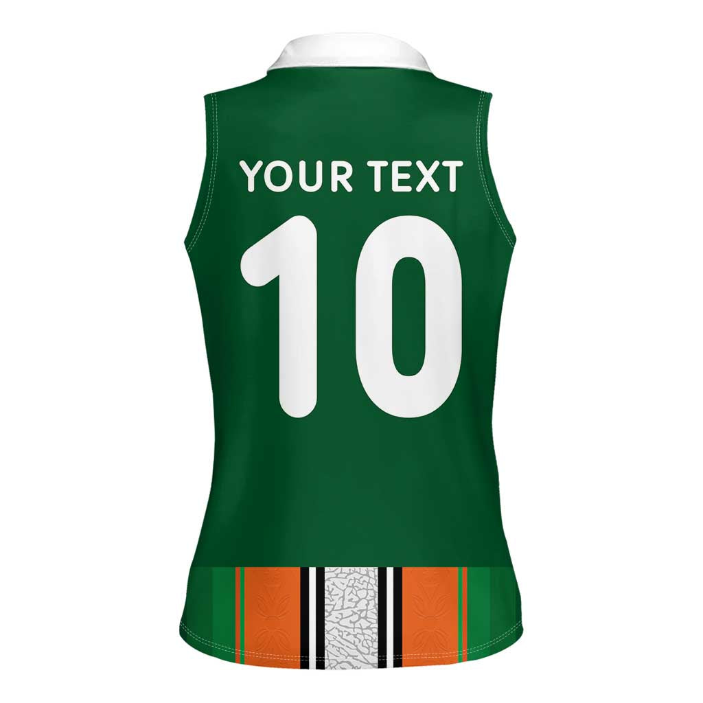 Custom Ivory Coast National Football Women Sleeveless Polo Shirt Les Elephants-Striped Sport Style - Wonder Print Shop