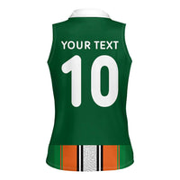 Custom Ivory Coast National Football Women Sleeveless Polo Shirt Les Elephants-Striped Sport Style - Wonder Print Shop