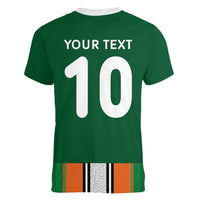 Custom Ivory Coast National Football Women V-Neck T-Shirt Les Elephants-Striped Sport Style - Wonder Print Shop