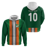 Custom Ivory Coast National Football Zip Hoodie Les Elephants-Striped Sport Style - Wonder Print Shop