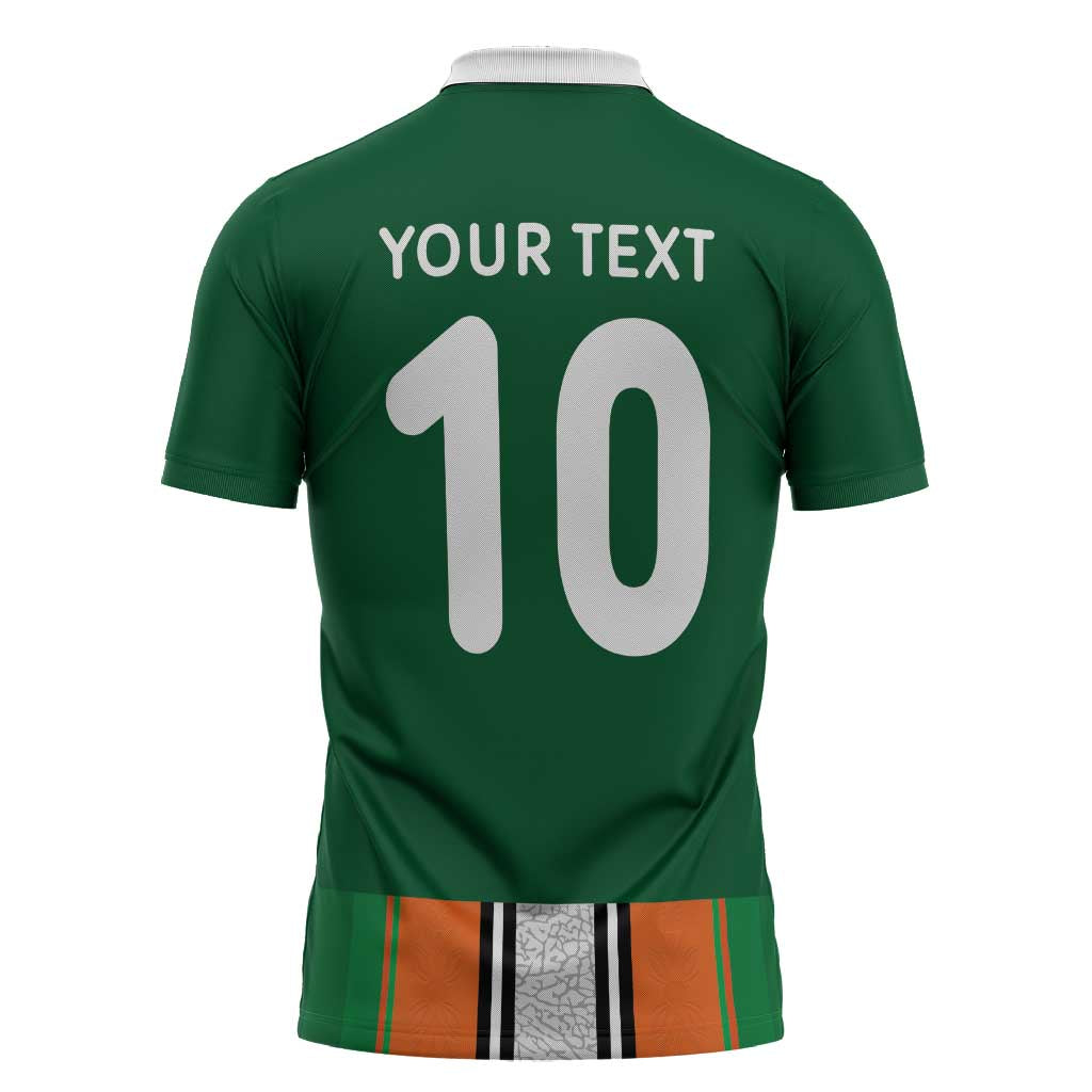 Custom Ivory Coast National Football Zipper Polo Shirt Les Elephants-Striped Sport Style - Wonder Print Shop