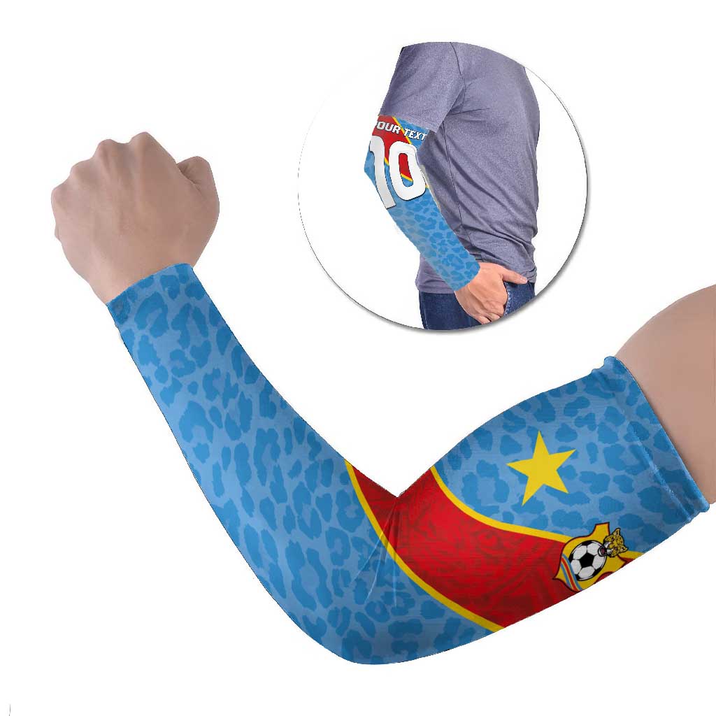 Custom DR Congo National Football Arm Sleeves Leopards Power - Wonder Print Shop