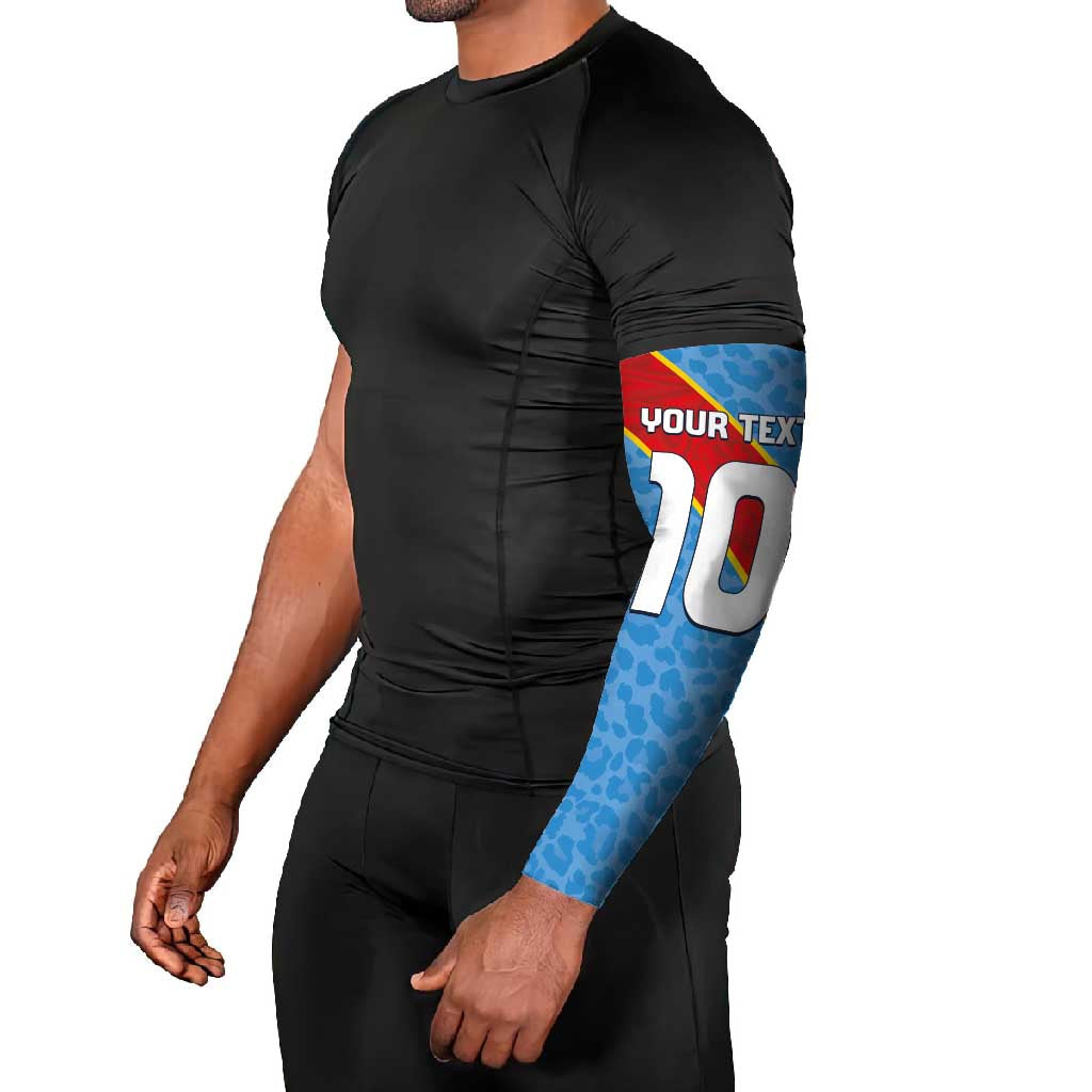 Custom DR Congo National Football Arm Sleeves Leopards Power - Wonder Print Shop