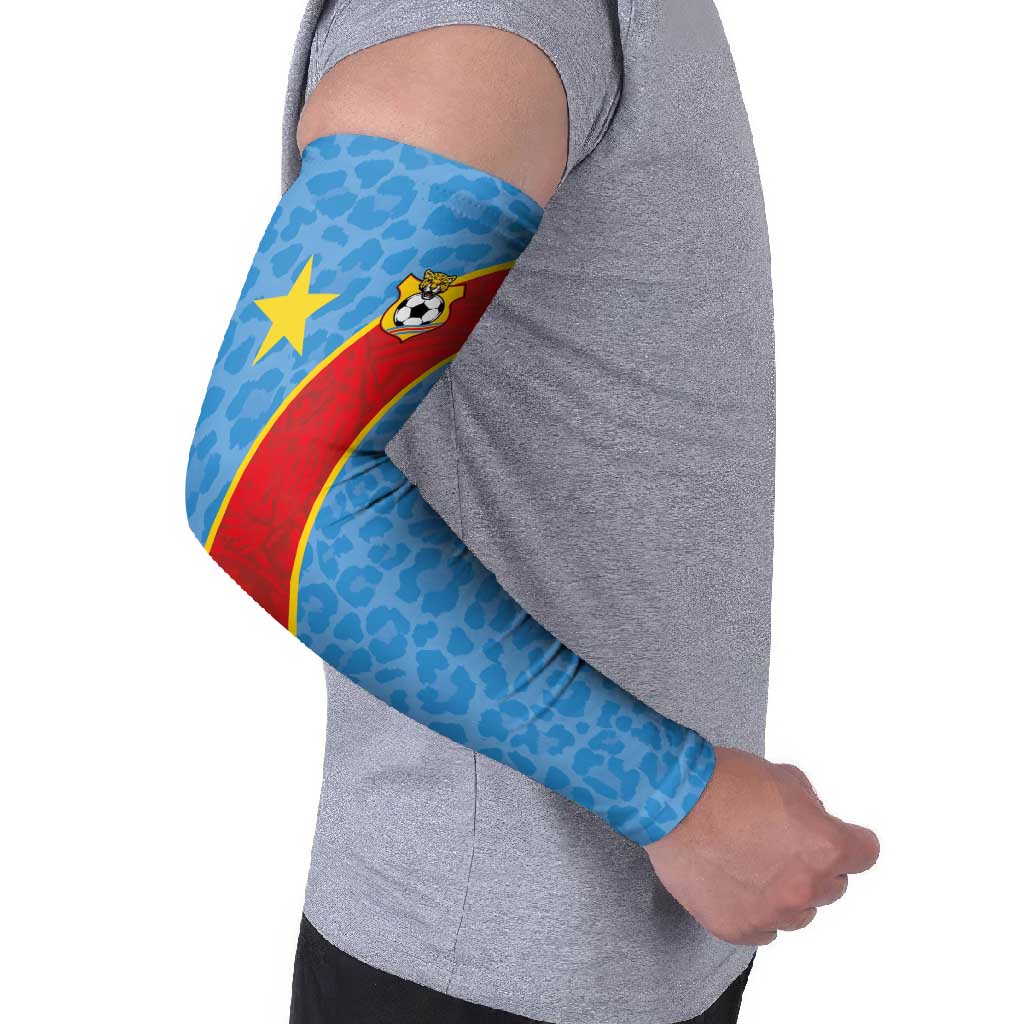Custom DR Congo National Football Arm Sleeves Leopards Power - Wonder Print Shop