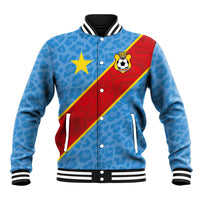 Custom DR Congo National Football Baseball Jacket Leopards Power - Wonder Print Shop