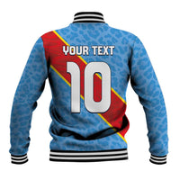 Custom DR Congo National Football Baseball Jacket Leopards Power - Wonder Print Shop