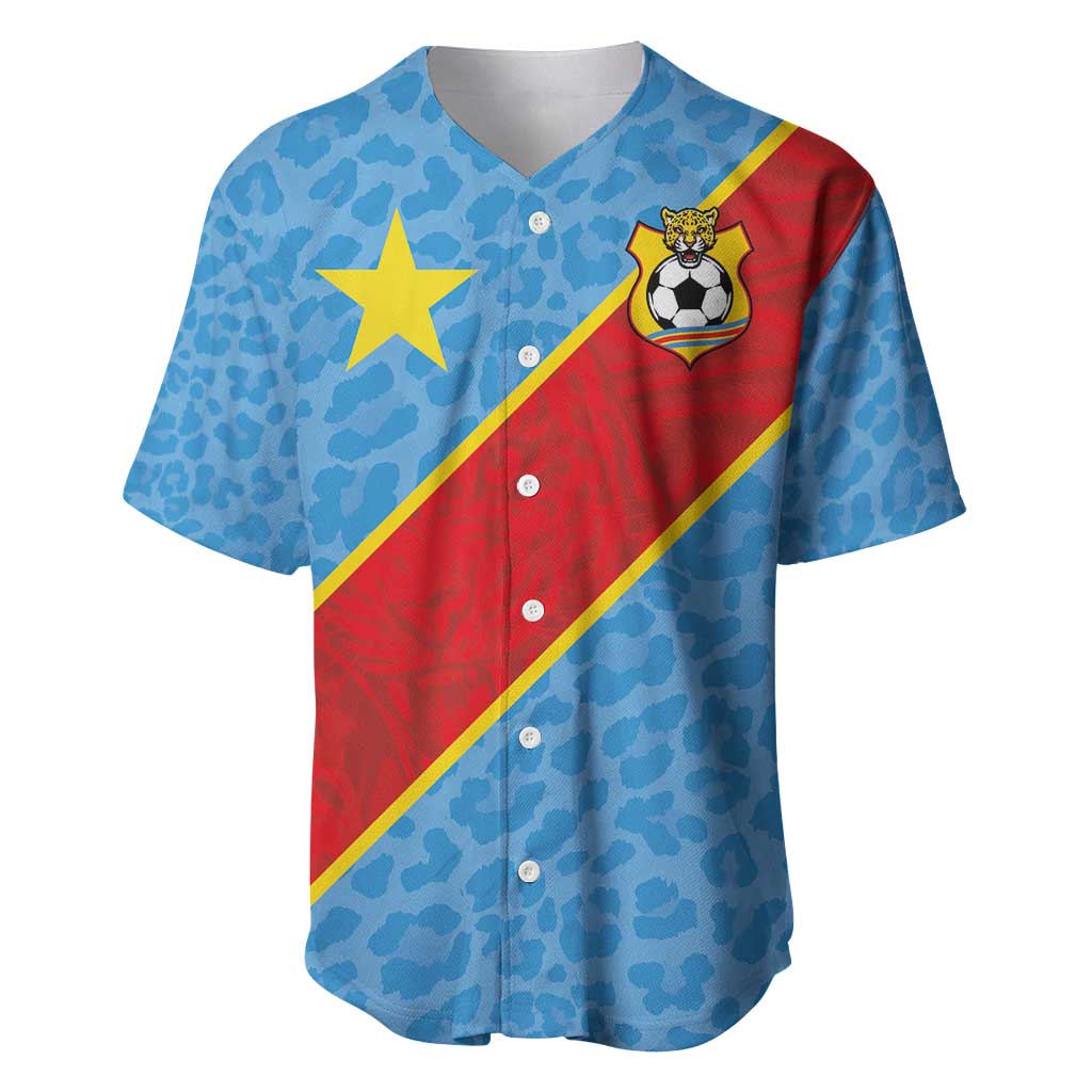 Custom DR Congo National Football Baseball Jersey Leopards Power - Wonder Print Shop