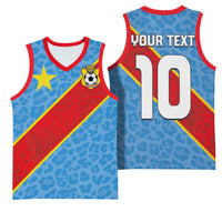 Custom DR Congo National Football Basketball Jersey Leopards Power - Wonder Print Shop