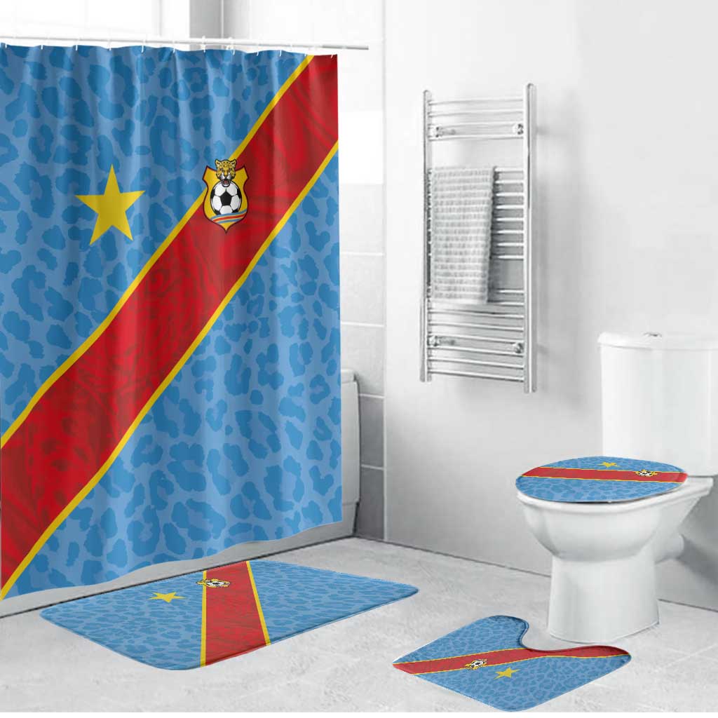 DR Congo National Football Bathroom Set Leopards Power - Wonder Print Shop