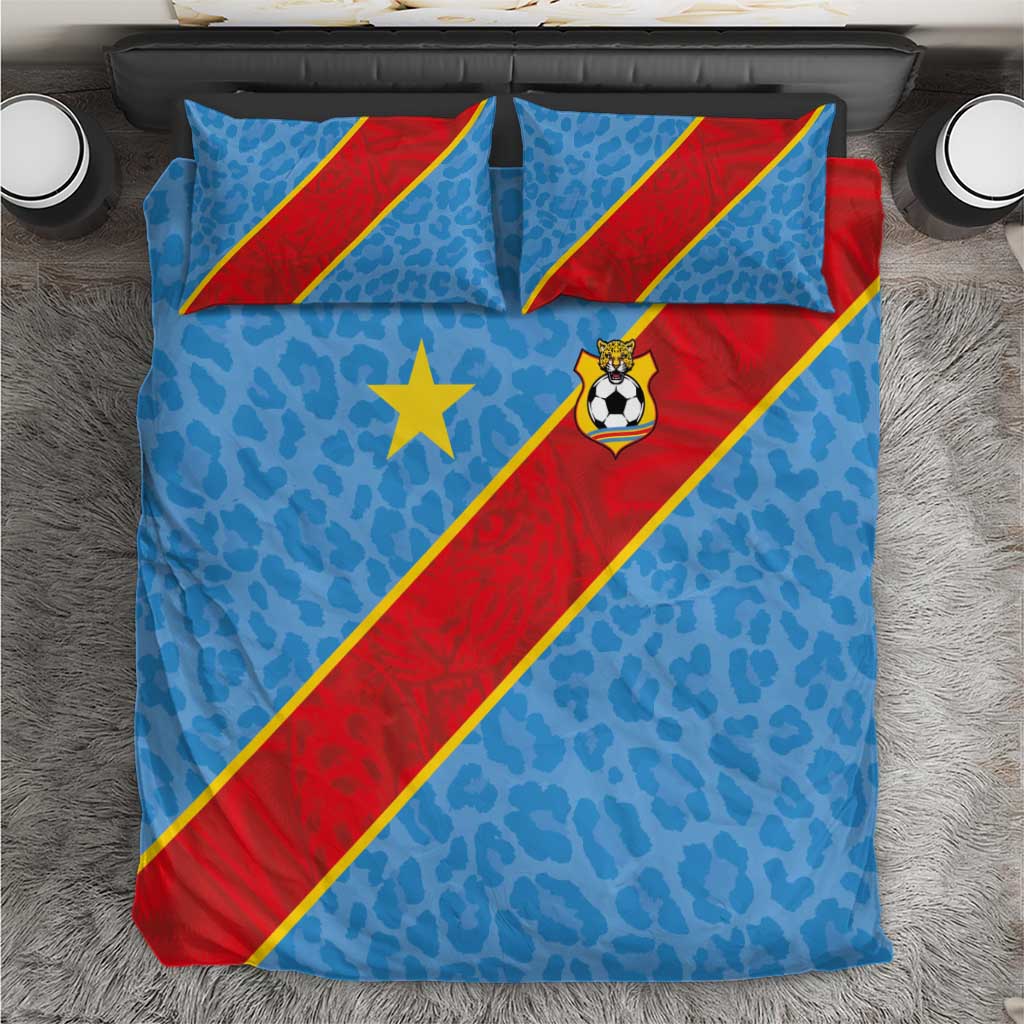 DR Congo National Football Bedding Set Leopards Power - Wonder Print Shop