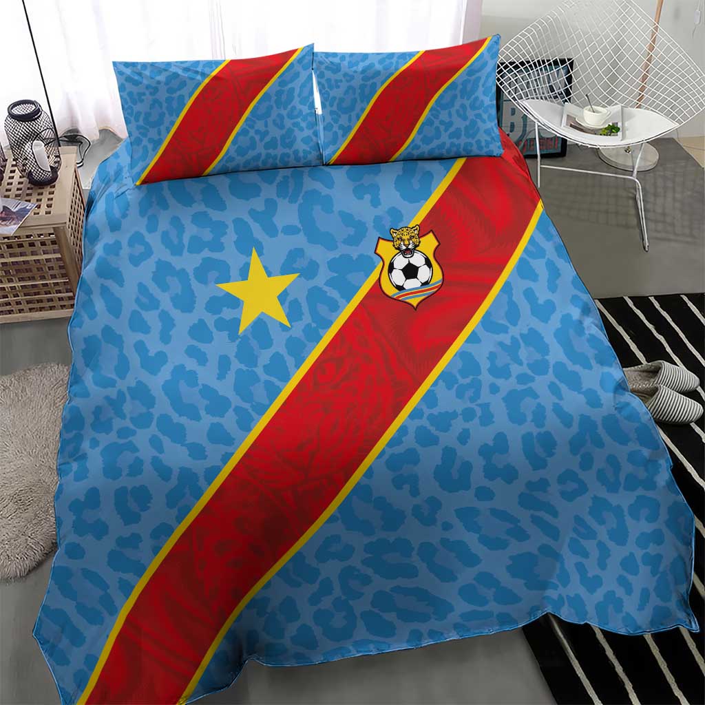 DR Congo National Football Bedding Set Leopards Power - Wonder Print Shop