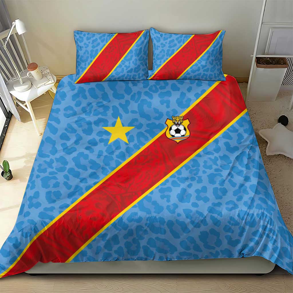 DR Congo National Football Bedding Set Leopards Power - Wonder Print Shop