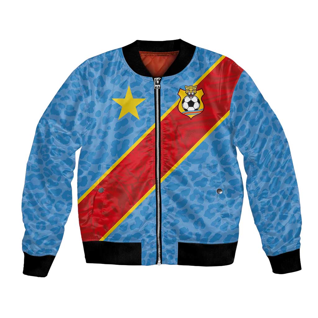 Custom DR Congo National Football Bomber Jacket Leopards Power - Wonder Print Shop
