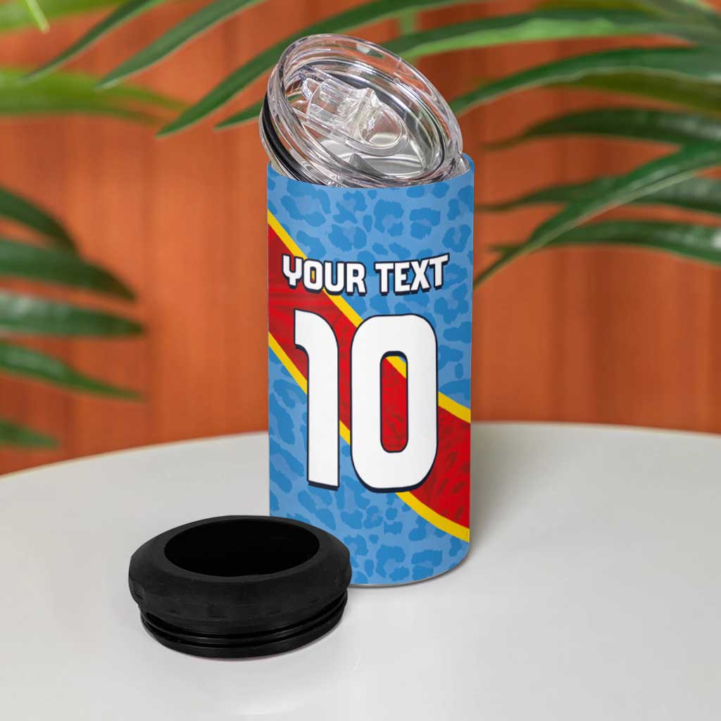 Custom DR Congo National Football 4 in 1 Can Cooler Tumbler Leopards Power - Wonder Print Shop