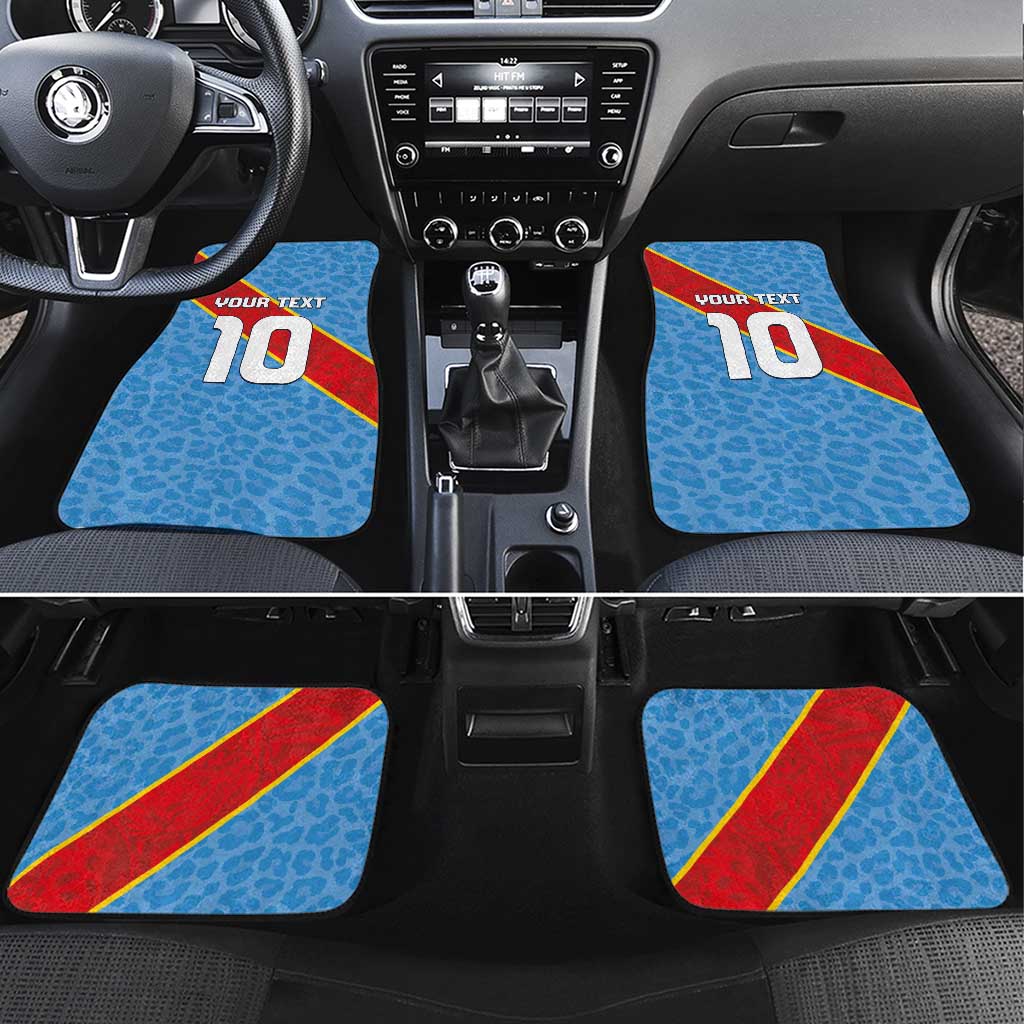 Custom DR Congo National Football Car Mats Leopards Power - Wonder Print Shop